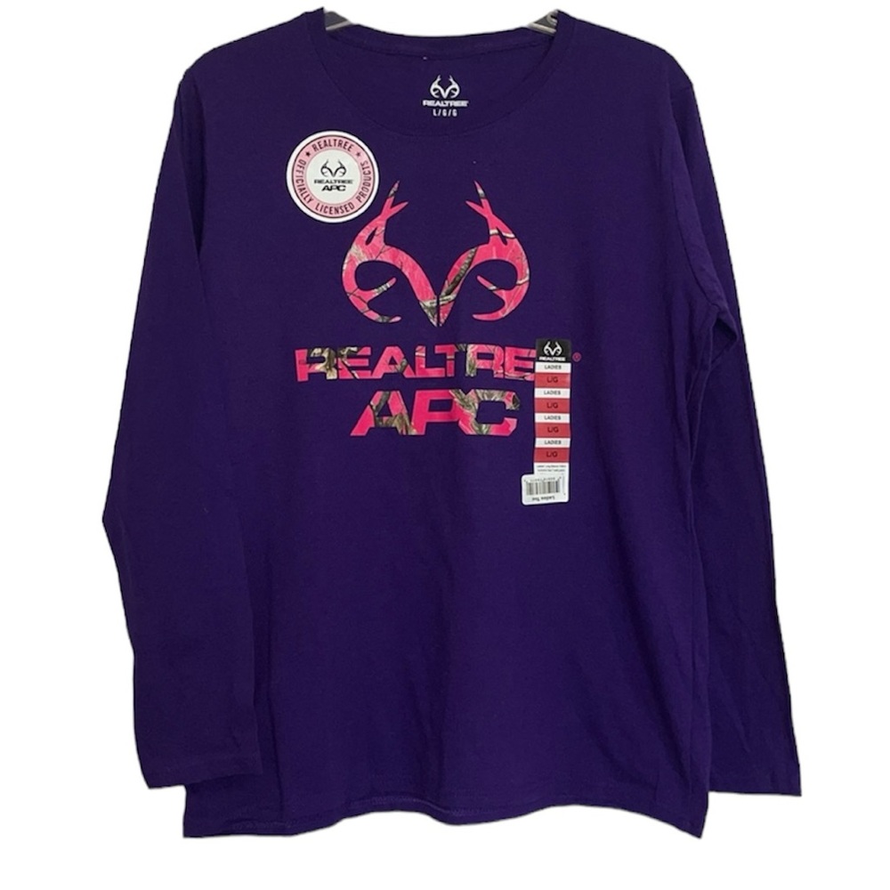 NWT Realtree APC Long Sleeve Purple T-Shirt Size L